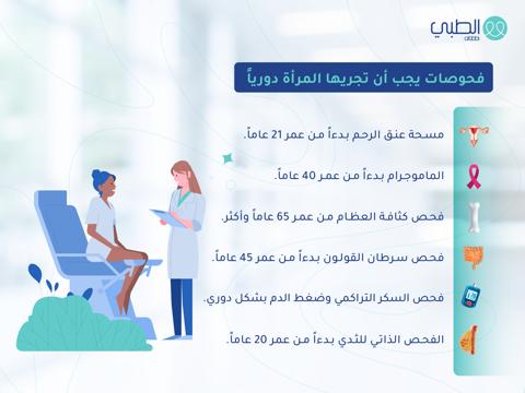 فحوصات دورية للمرأة